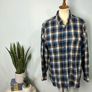Outdoor Life Multicolor Plaid Button Up Shirt Flannel Long Sleeve Size Large